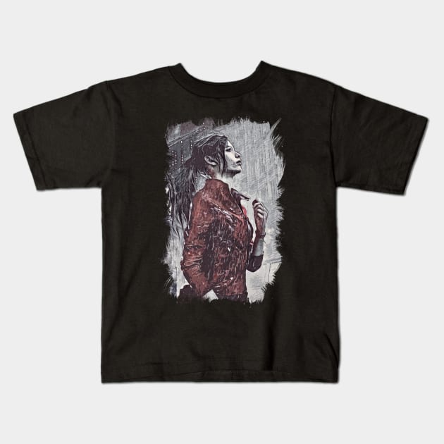 CLAIRE / Searching for her brother / Fan Art Abstract Portrait Kids T-Shirt by Naumovski